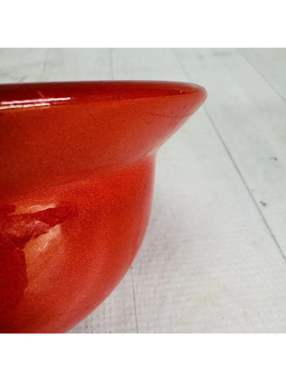 Pier 1 RED Solid Colored Rimmed Earthenware Spain 6.75